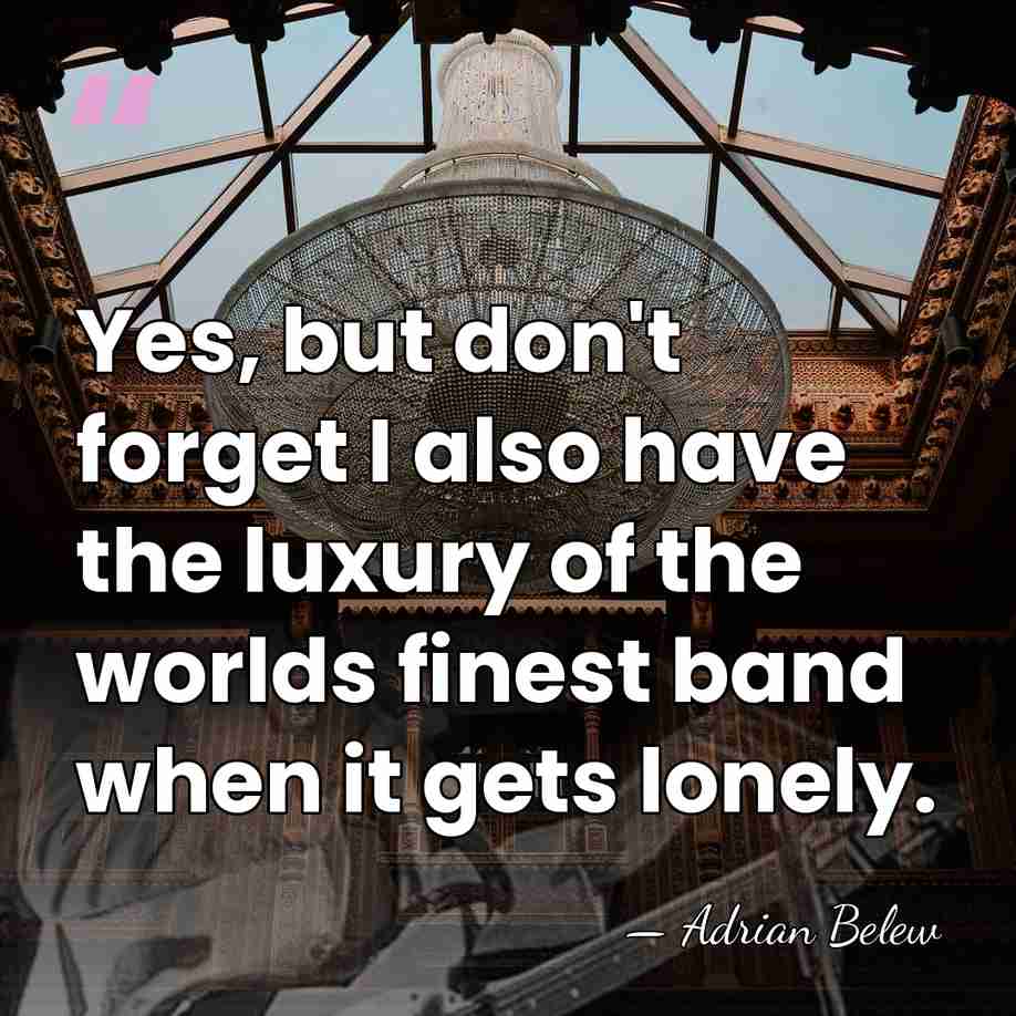 Yes, but don't forget I also have the luxury of the worlds&hellip; - Adrian Belew
