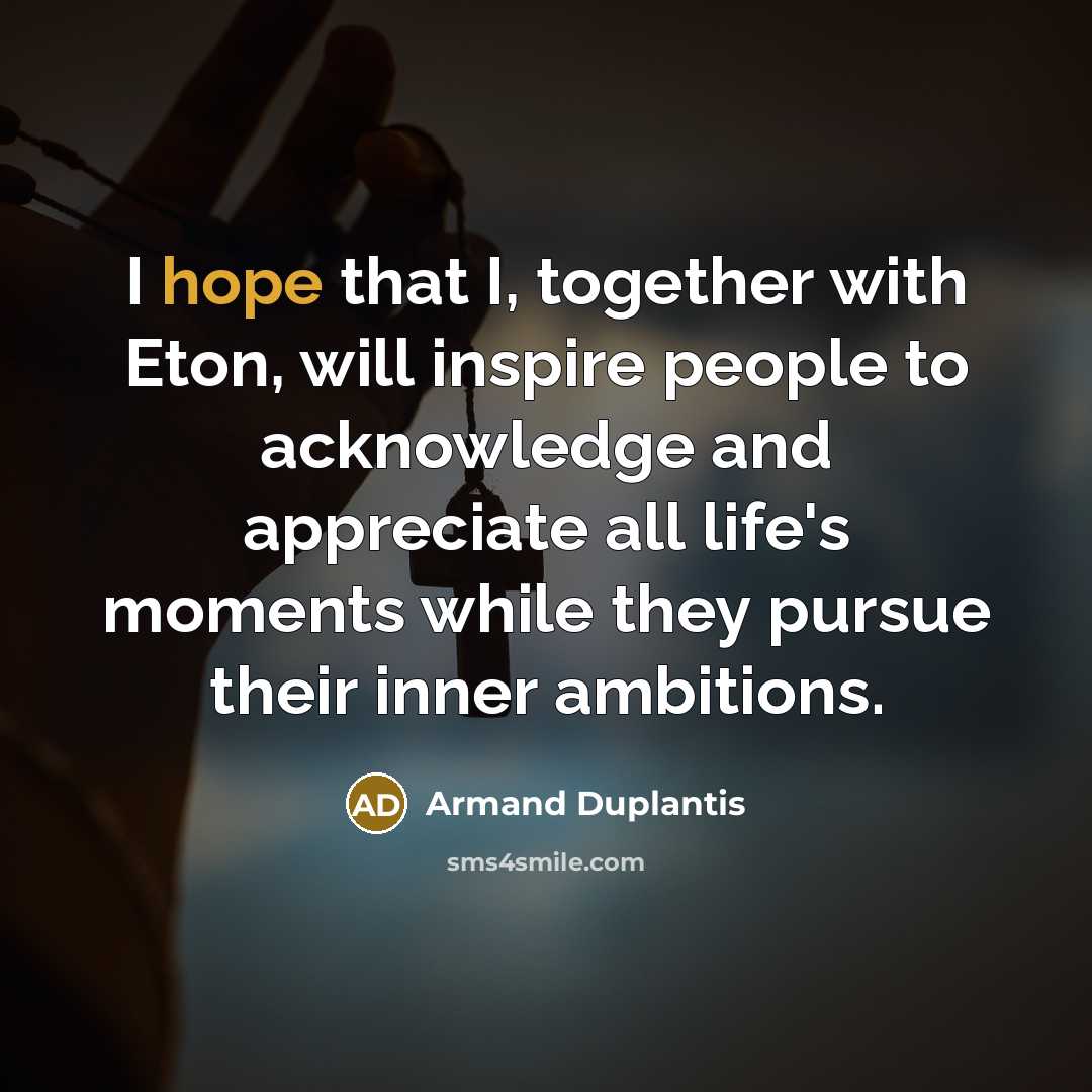 “I hope that I, together with Eton, will inspire people…” quote by Armand Duplantis