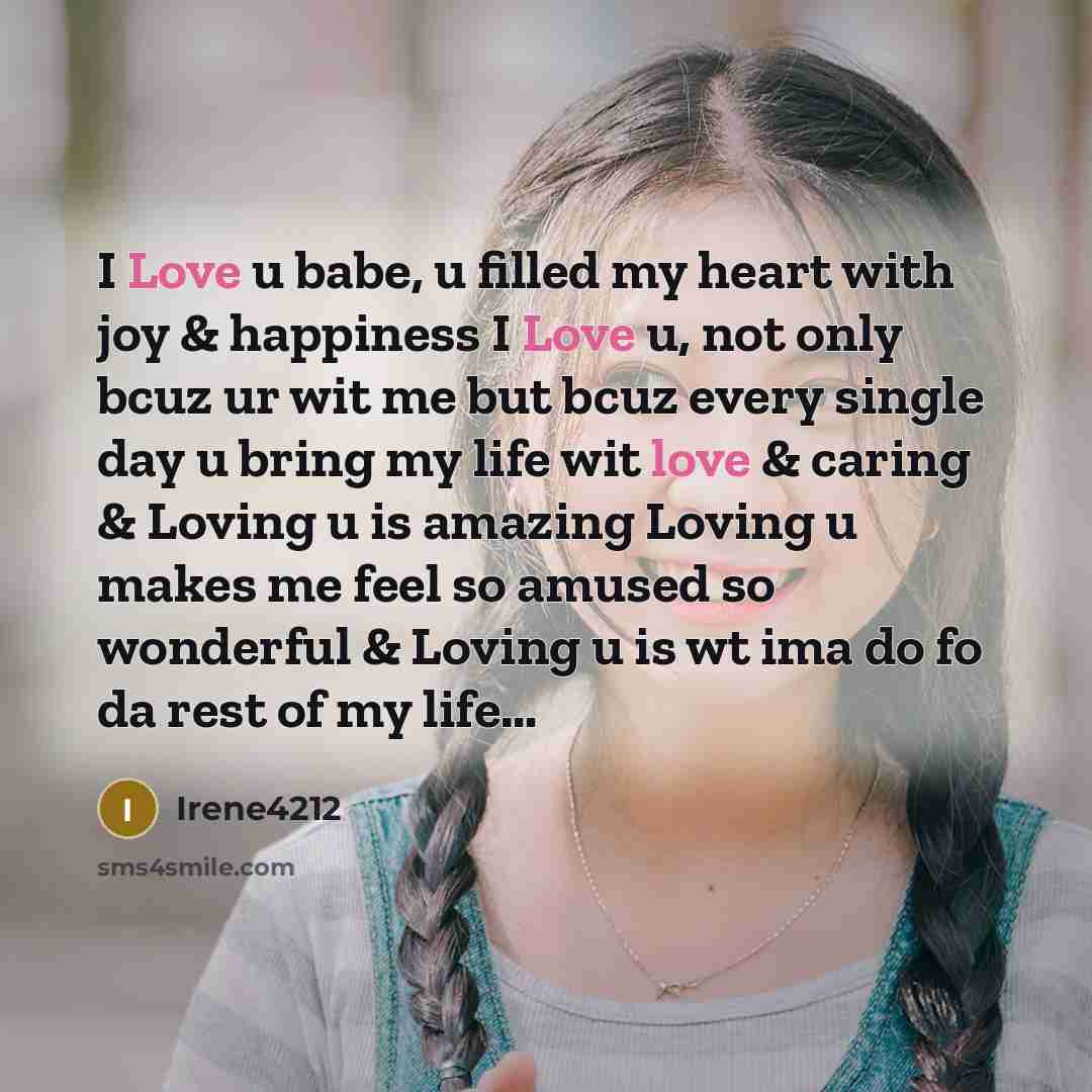 “I Love u babe, u filled my heart with joy…” quote by Irene4212