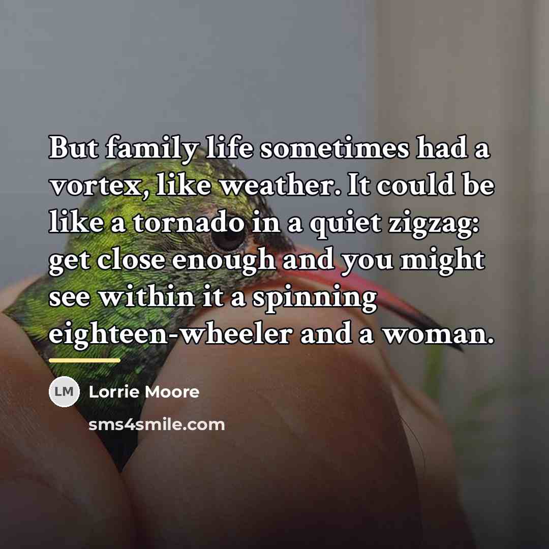 “But family life sometimes had a vortex, like weather. It…” quote by Lorrie Moore