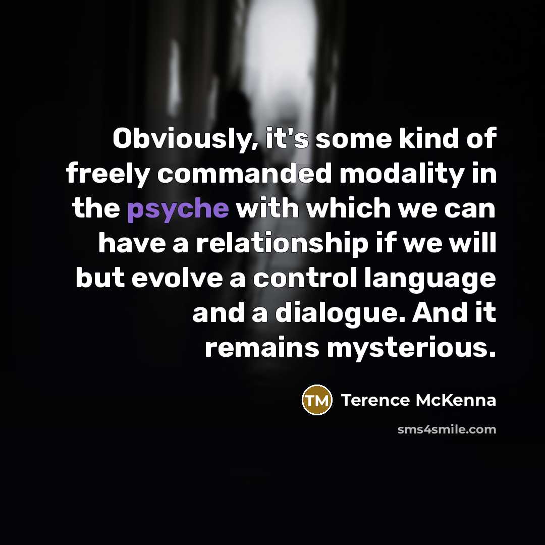 “Obviously, it's some kind of freely commanded modality in the…” quote by Terence McKenna