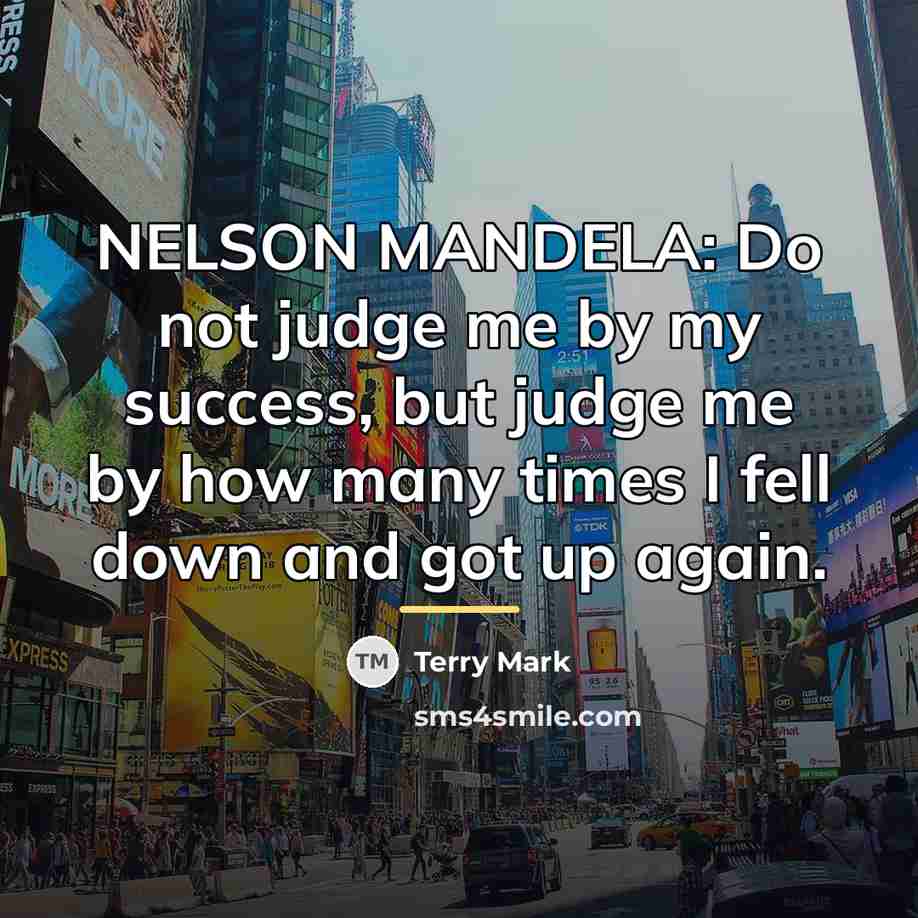 “NELSON MANDELA: Do not judge me by my success, but…” quote by Terry Mark