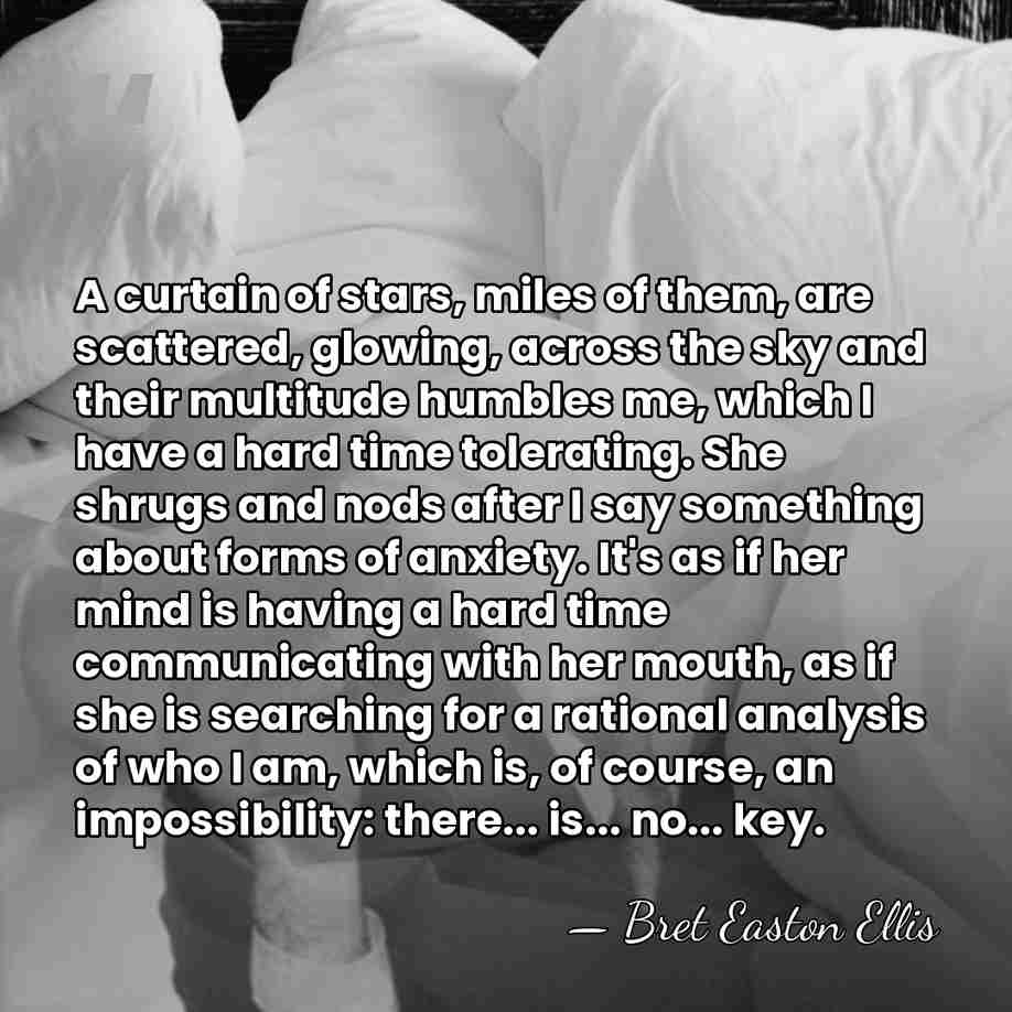 A curtain of stars, miles of them, are scattered, glowing, across the&hellip; - Bret Easton Ellis