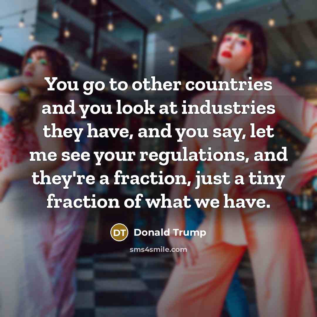 “You go to other countries and you look at industries…” quote by Donald Trump