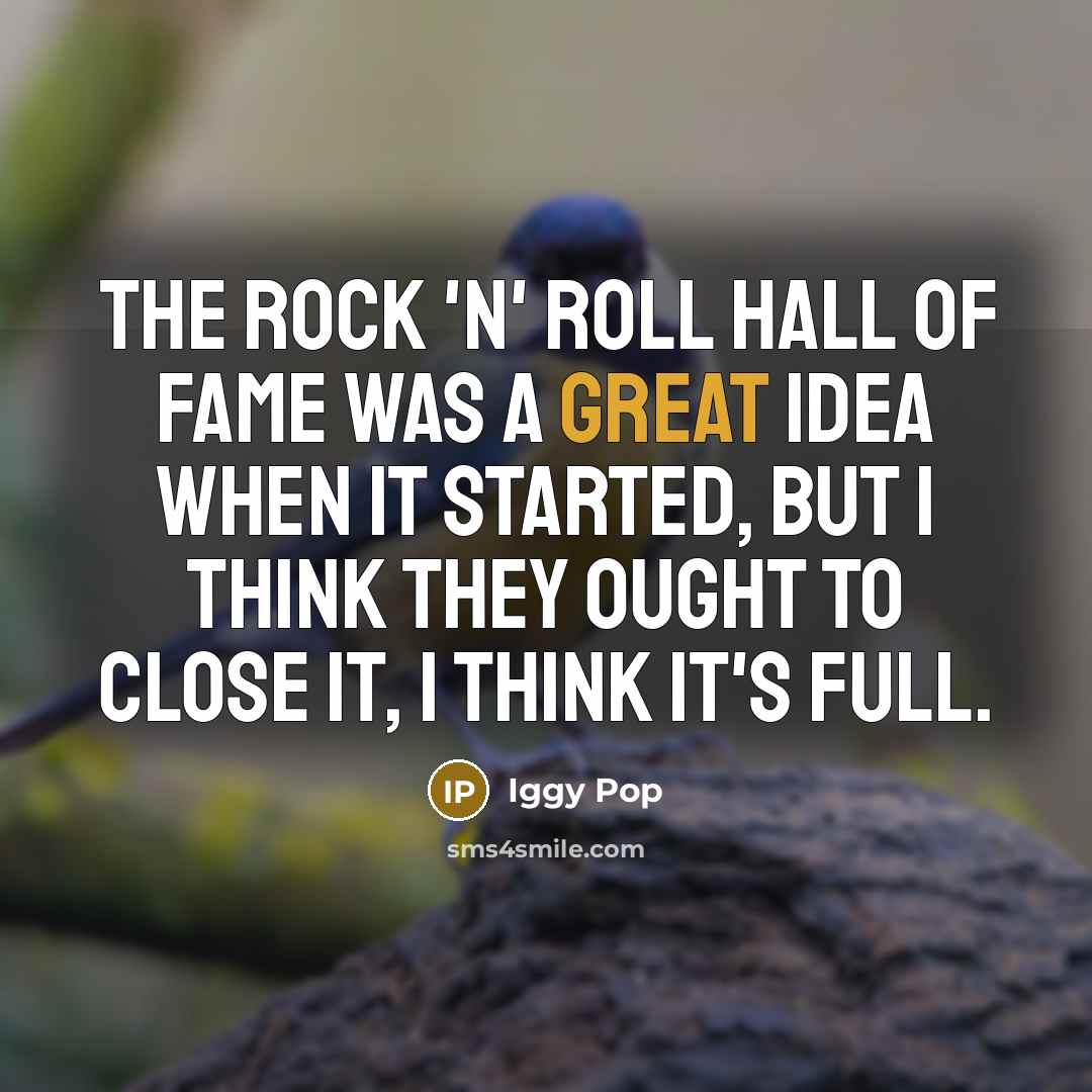 “The Rock 'n' Roll Hall of Fame was a great…” quote by Iggy Pop
