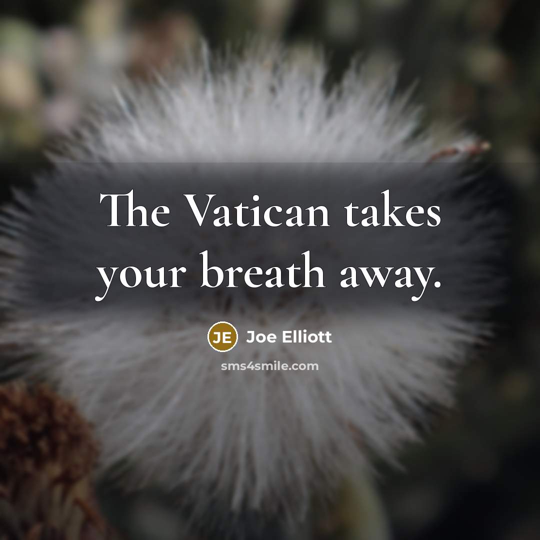 “The Vatican takes your breath away.…” quote by Joe Elliott