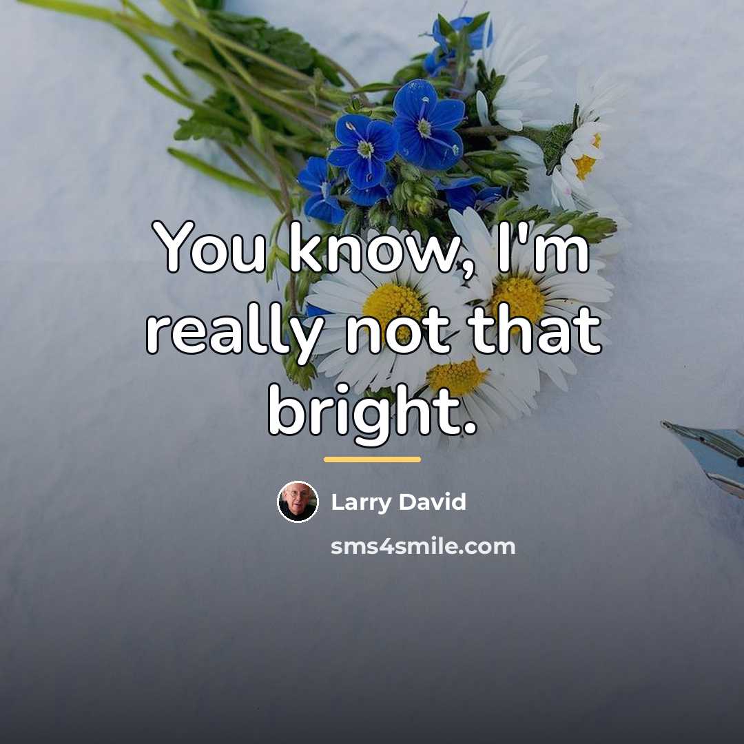“You know, I'm really not that bright.…” quote by Larry David