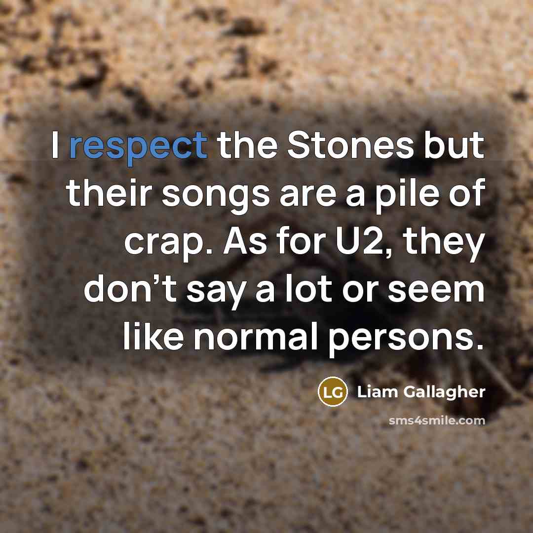 “I respect the Stones but their songs are a pile…” quote by Liam Gallagher
