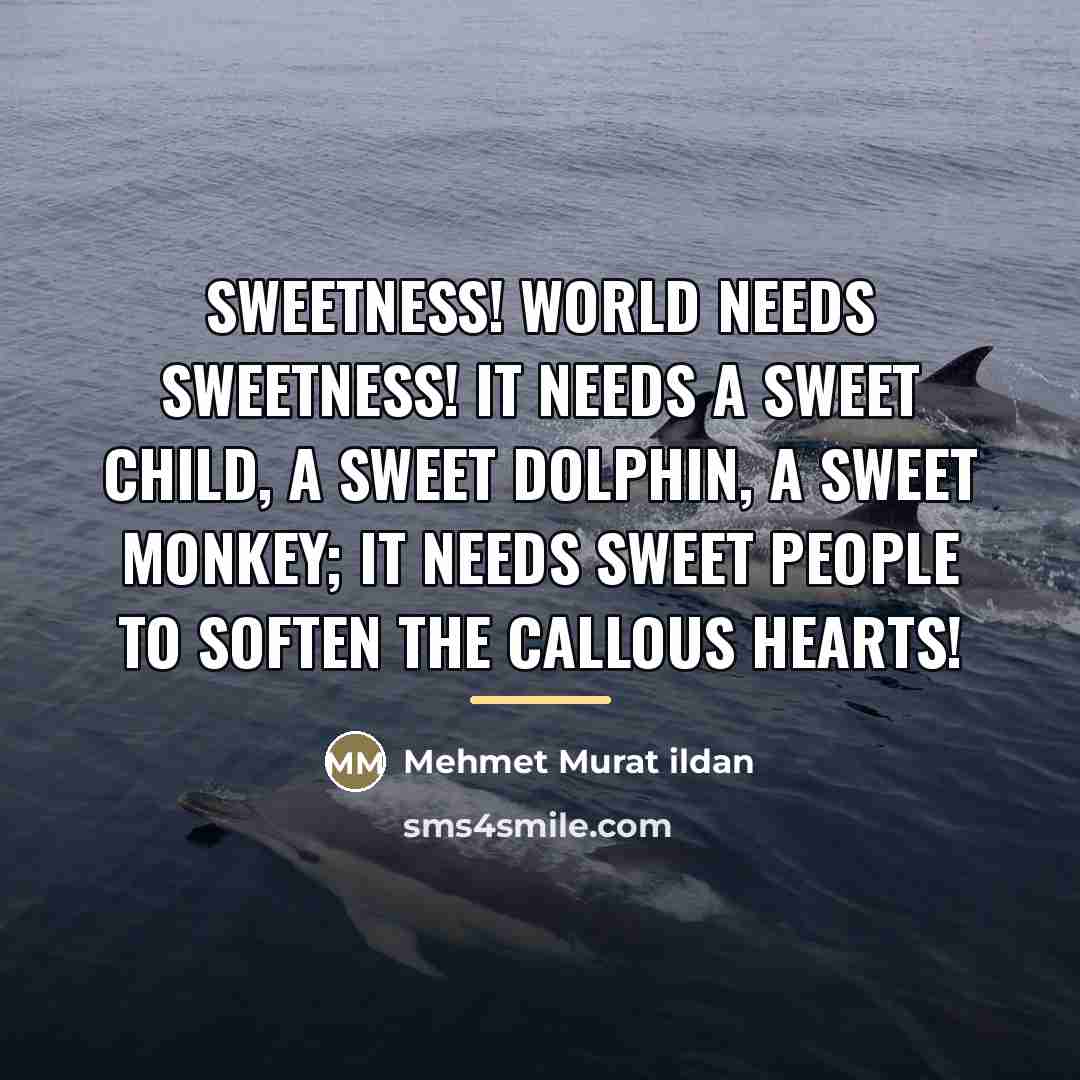 “Sweetness! World needs sweetness! It needs a sweet child, a…” quote by Mehmet Murat Ildan