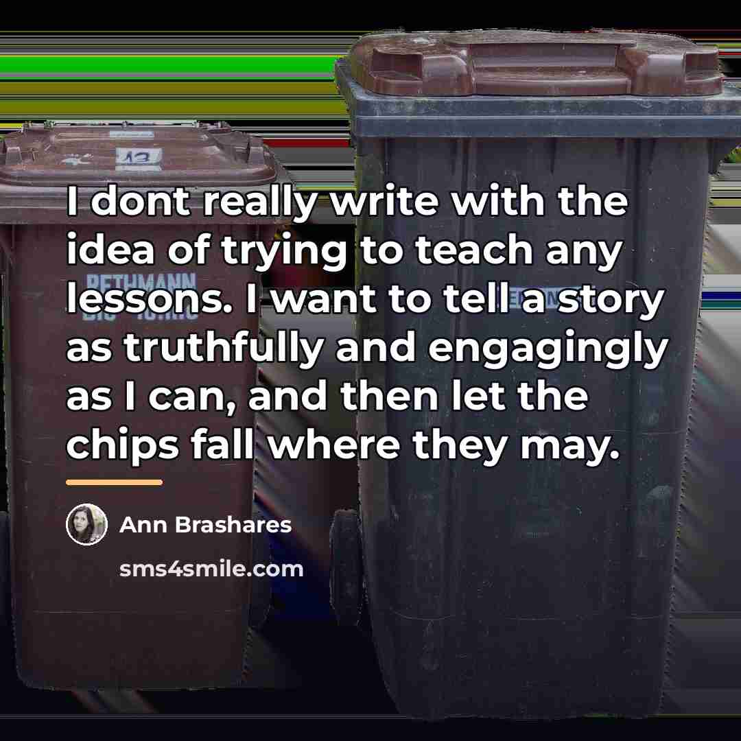 “I dont really write with the idea of trying to…” quote by Ann Brashares