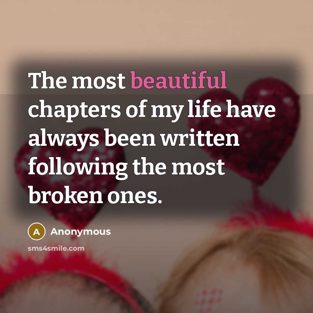 “The most beautiful chapters of my life have always been…” quote by Anonymous