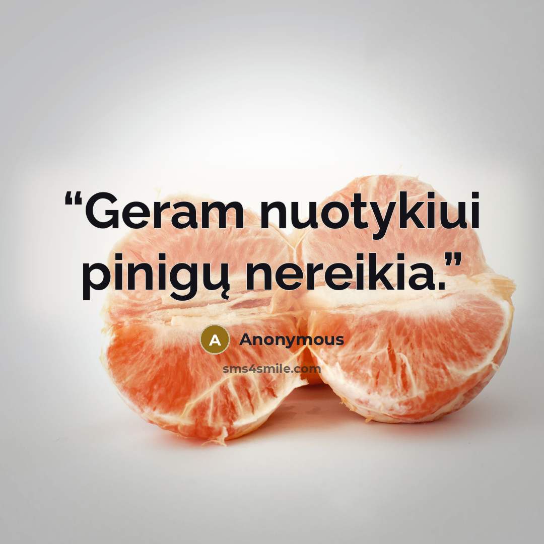 “Geram nuotykiui pinigų nereikia.” quote by Anonymous