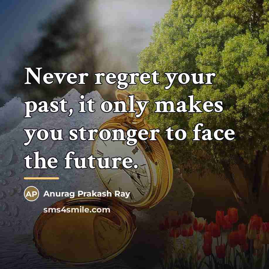 “Never regret your past, it only makes you stronger to…” quote by Anurag Prakash Ray