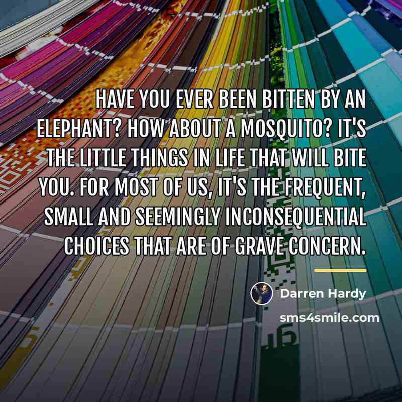 “Have you ever been bitten by an elephant? How about…” quote by Darren Hardy