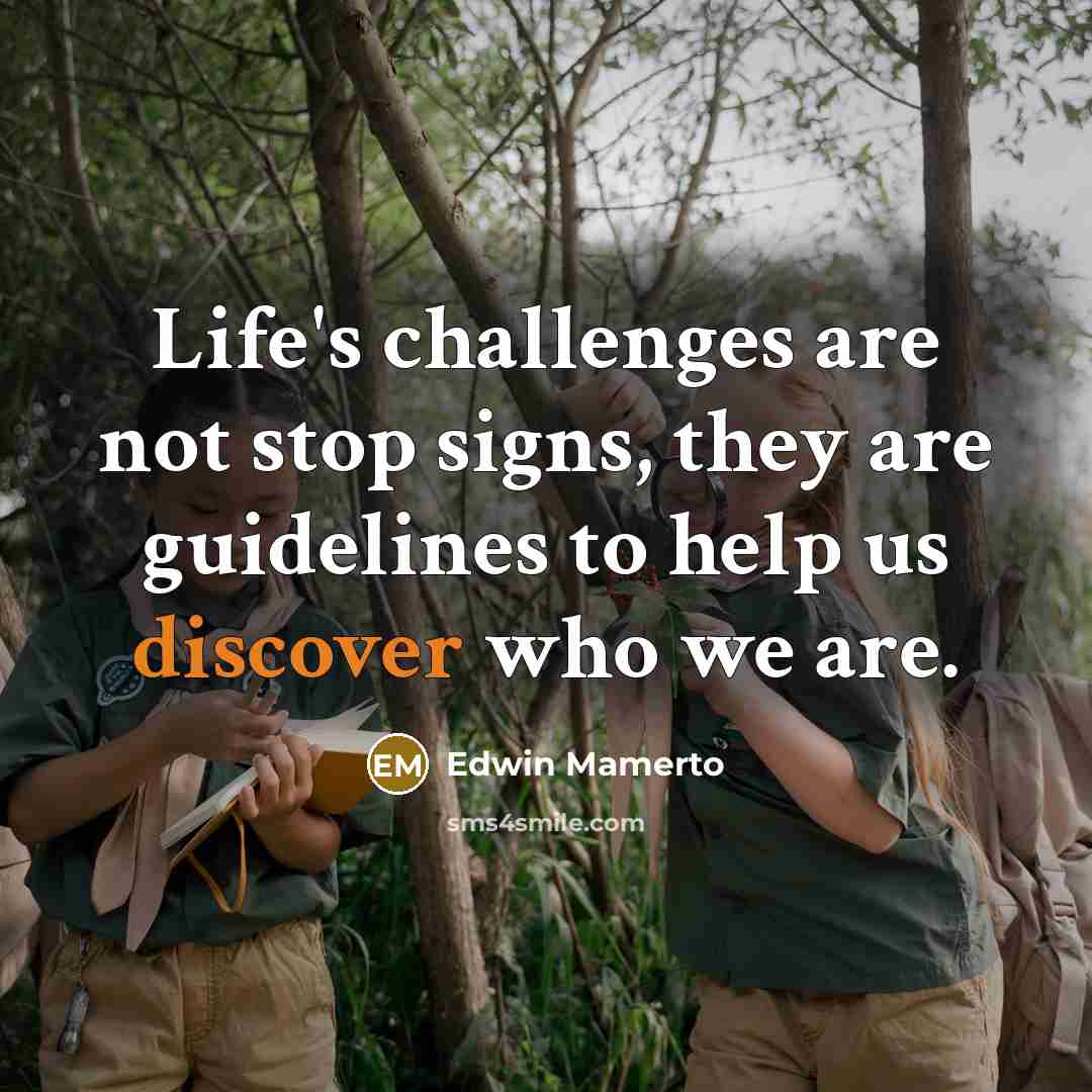 “Life's challenges are not stop signs, they are guidelines to…” quote by Edwin Mamerto