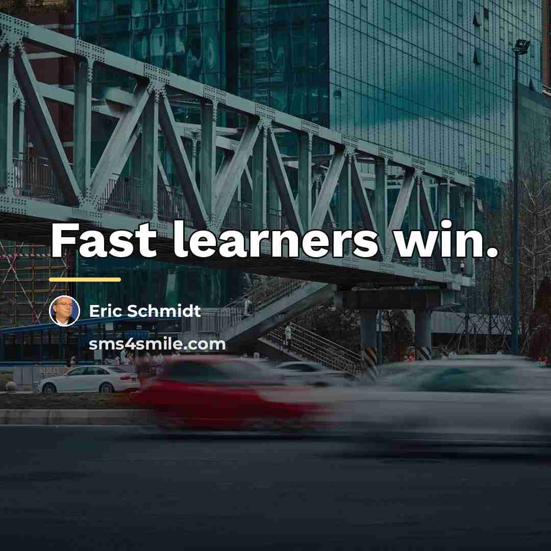 “Fast learners win.…” quote by Eric Schmidt