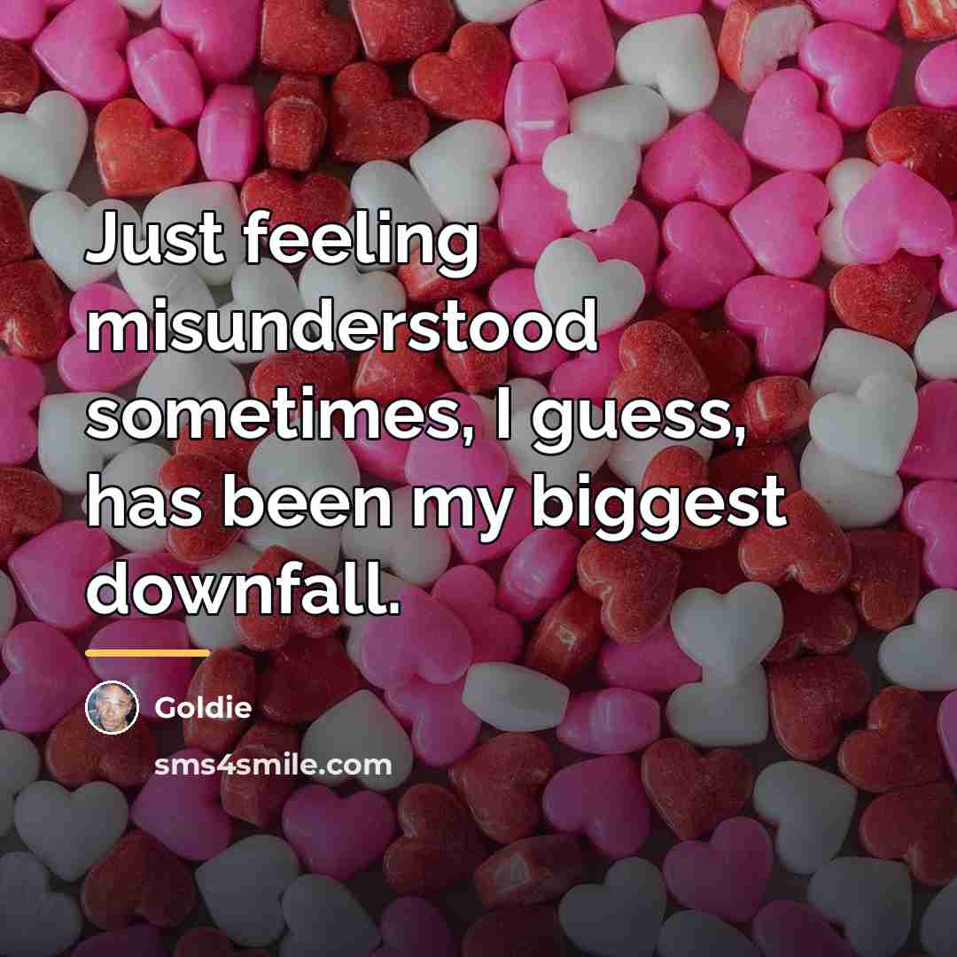 “Just feeling misunderstood sometimes, I guess, has been my biggest…” quote by Goldie