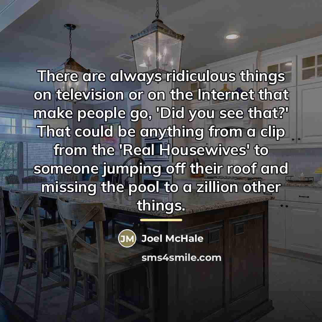 “There are always ridiculous things on television or on the…” quote by Joel McHale