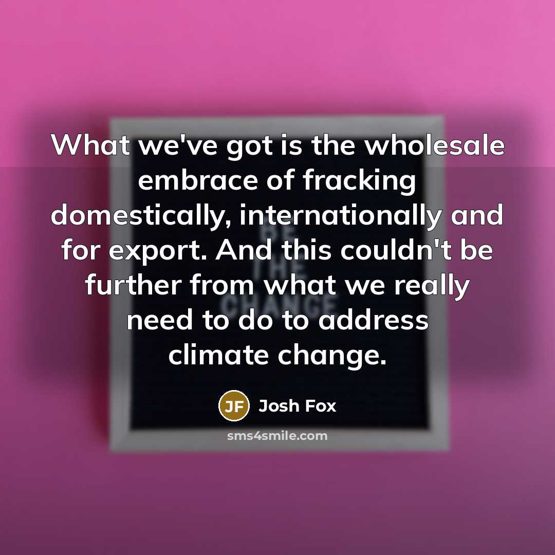 “What we've got is the wholesale embrace of fracking domestically,…” quote by Josh Fox