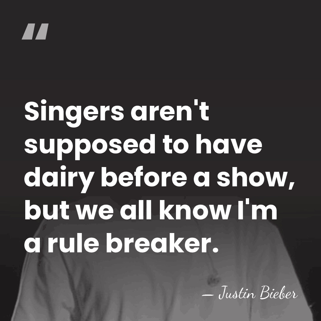 Singers aren't supposed to have dairy before a show, but we all&hellip; - Justin Bieber