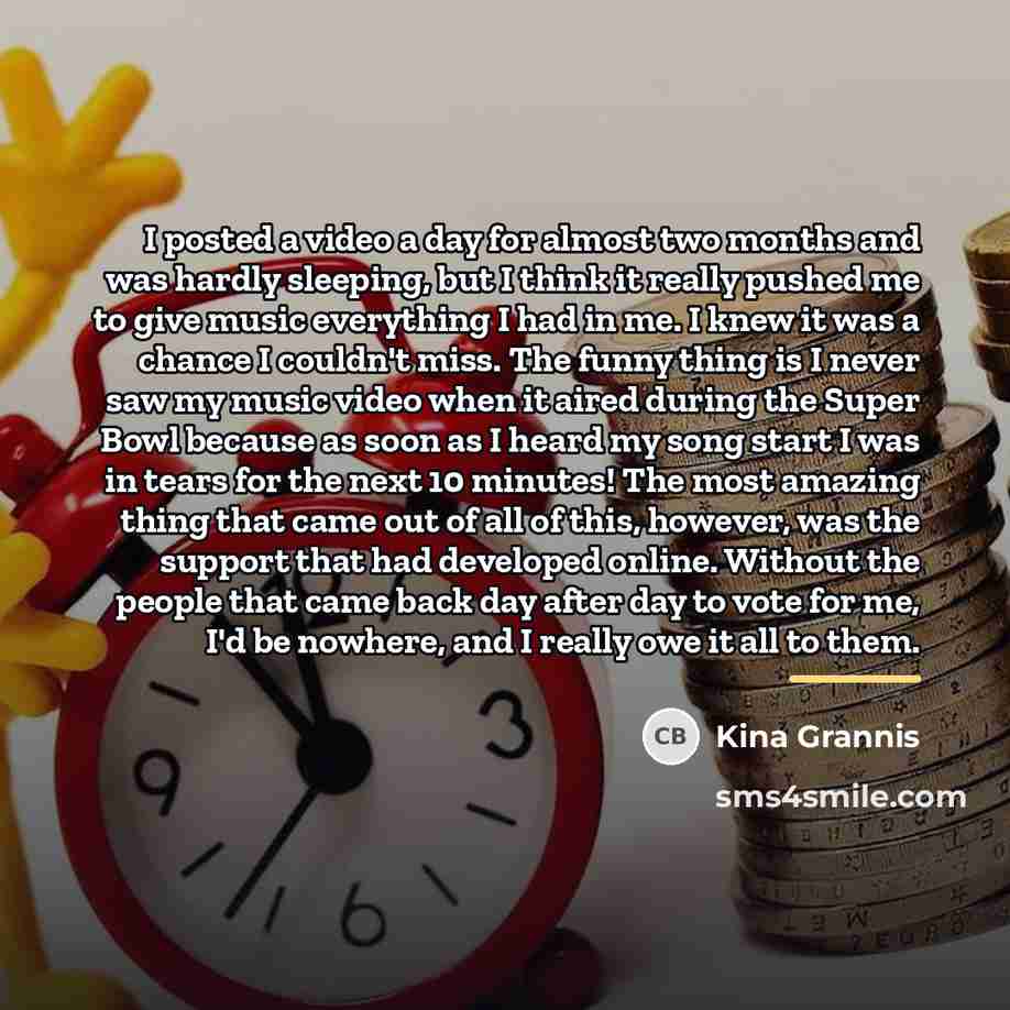 “I posted a video a day for almost two months…” quote by Kina Grannis