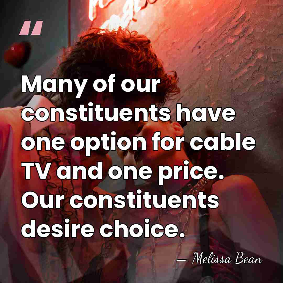 Many of our constituents have one option for cable TV and one&hellip; - Melissa Bean