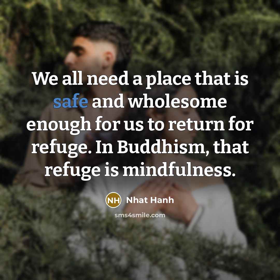 “We all need a place that is safe and wholesome…” quote by Nhat Hanh