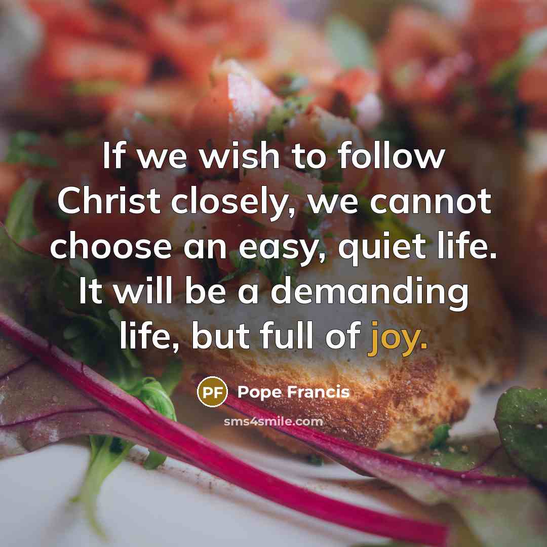 “If we wish to follow Christ closely, we cannot choose…” quote by Pope Francis