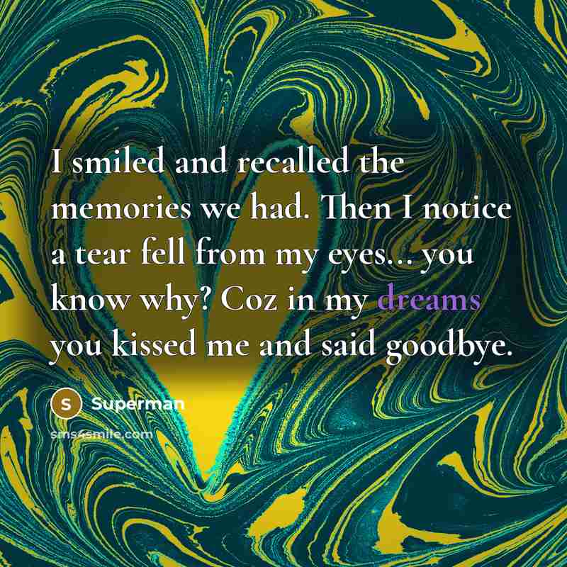 “I smiled and recalled the memories we had. Then I…” quote by Superman