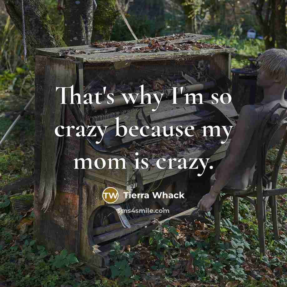 “That's why I'm so crazy because my mom is crazy.…” quote by Tierra Whack