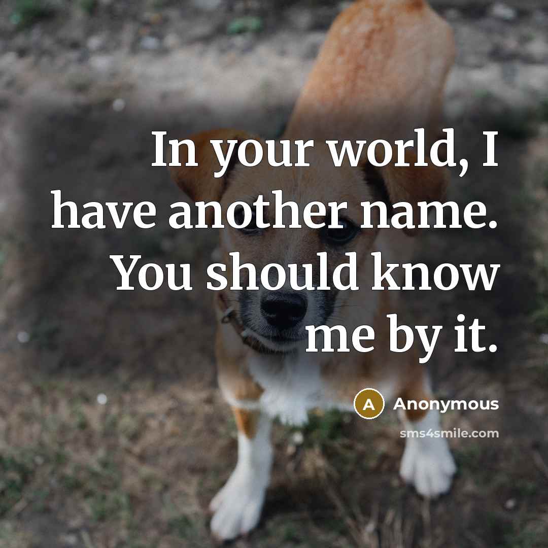 “In your world, I have another name. You should know…” quote by Anonymous