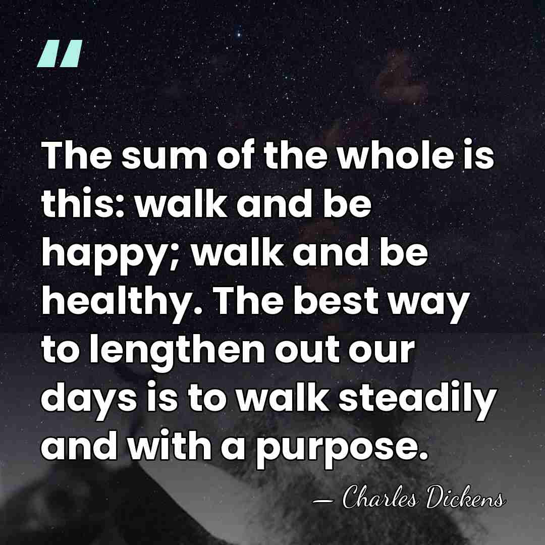 The sum of the whole is this: walk and be happy; walk&hellip; - Charles Dickens