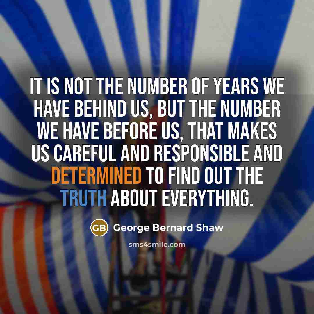 “It is not the number of years we have behind…” quote by George Bernard Shaw