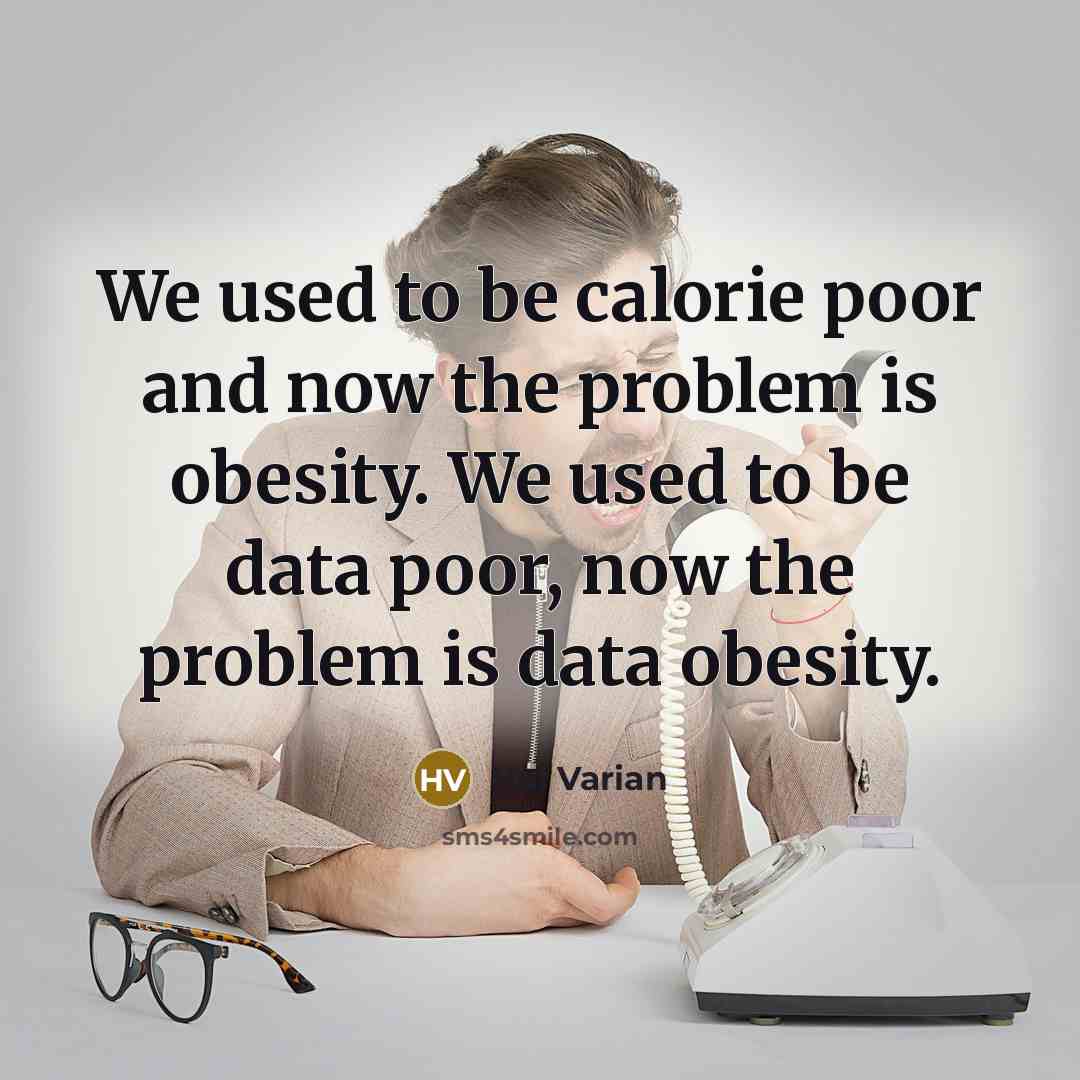 “We used to be calorie poor and now the problem…” quote by Hal Varian