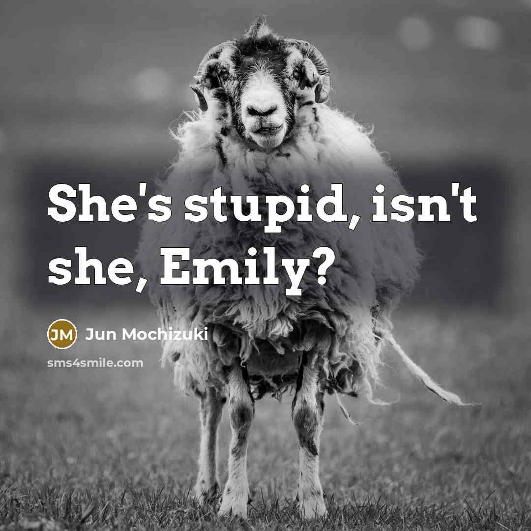 “She's stupid, isn't she, Emily?…” quote by Jun Mochizuki