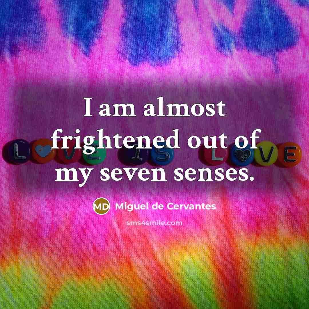 “I am almost frightened out of my seven senses.…” quote by Miguel de Cervantes