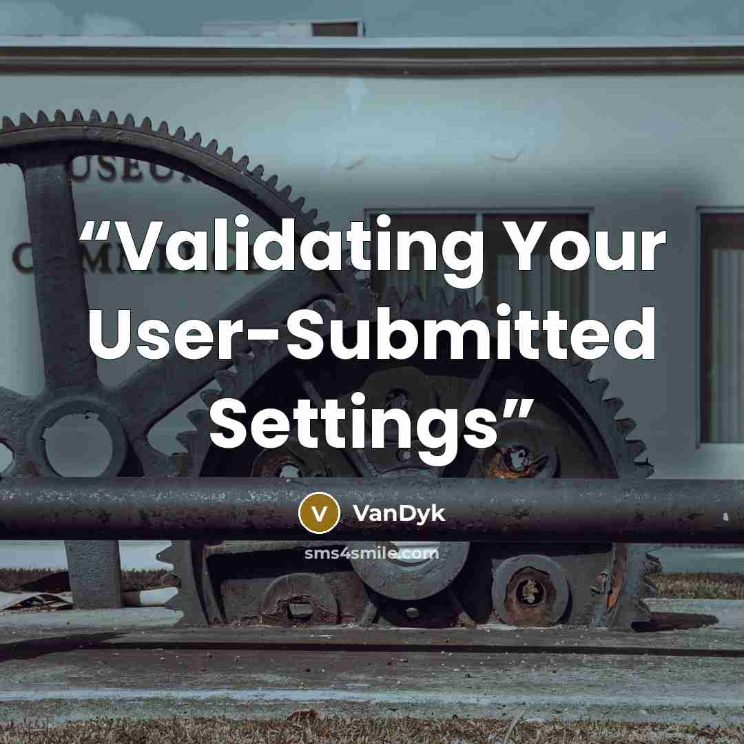 “Validating Your User-Submitted Settings” quote by VanDyk