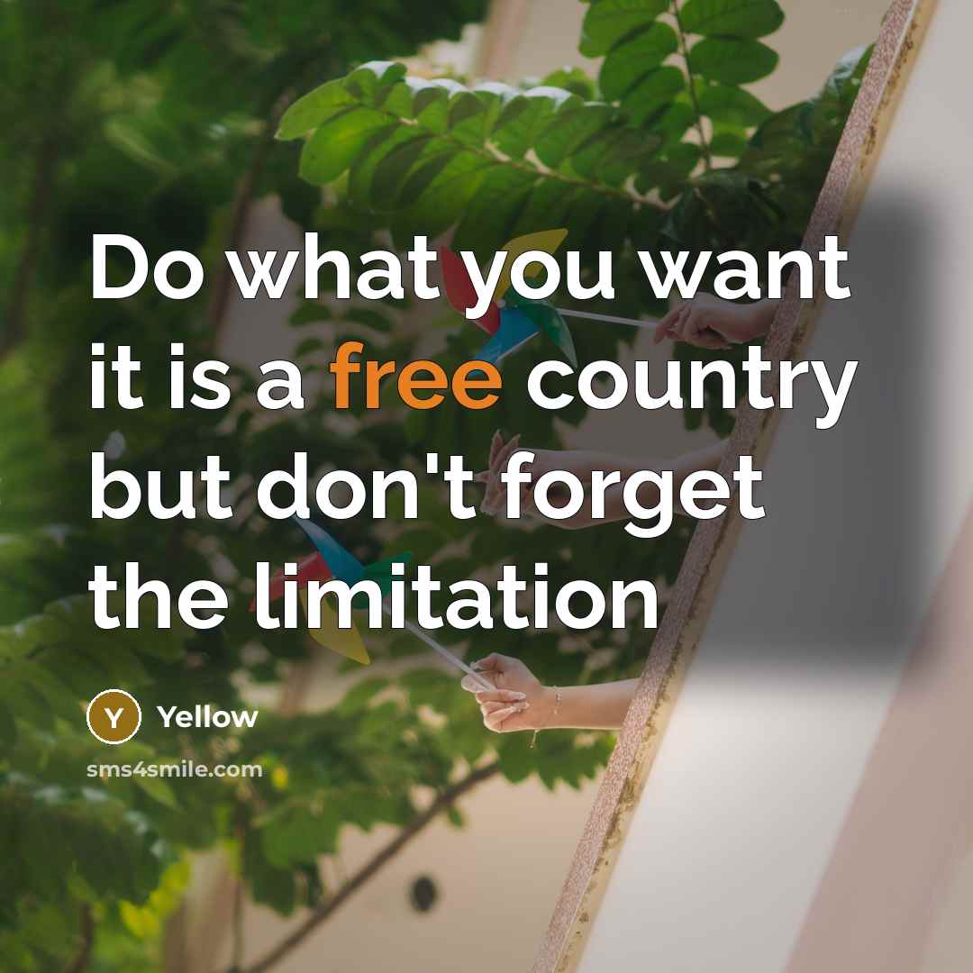 “Do what you want it is a free country but…” quote by Yellow