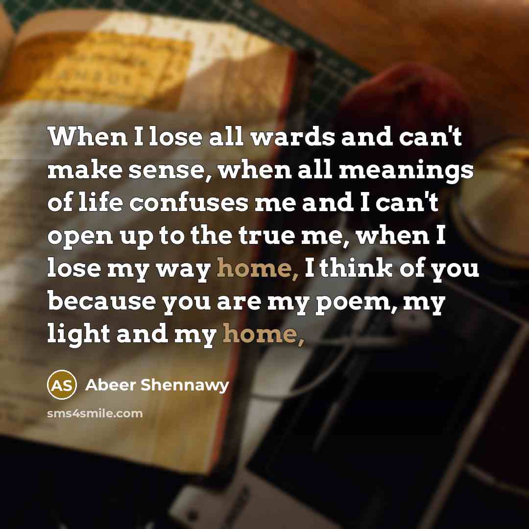 “When I lose all wards and can't make sense, when…” quote by Abeer Shennawy