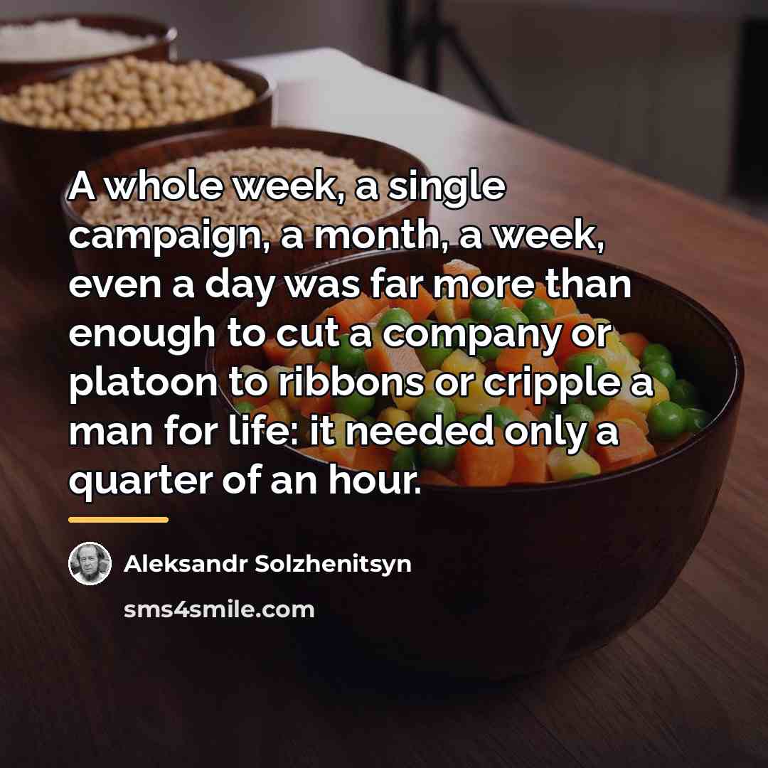 “A whole week, a single campaign, a month, a week,…” quote by Aleksandr Solzhenitsyn