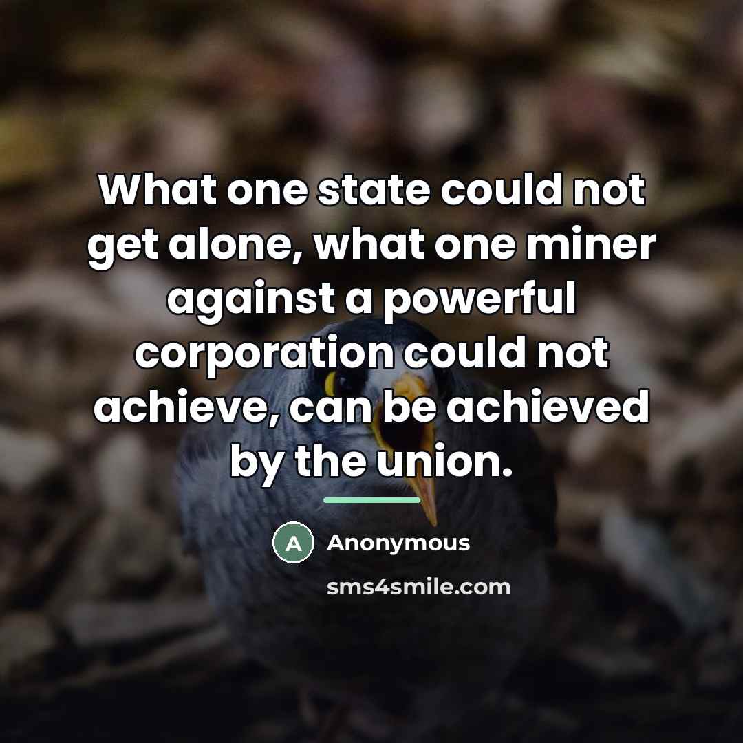“What one state could not get alone, what one miner…” quote by Anonymous