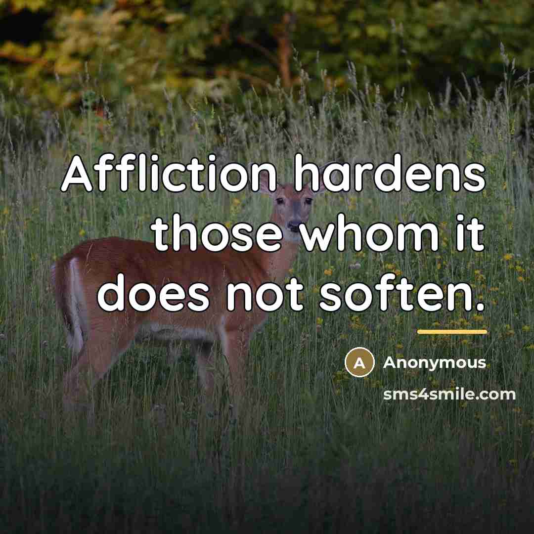 “Affliction hardens those whom it does not soften.…” quote by Anonymous