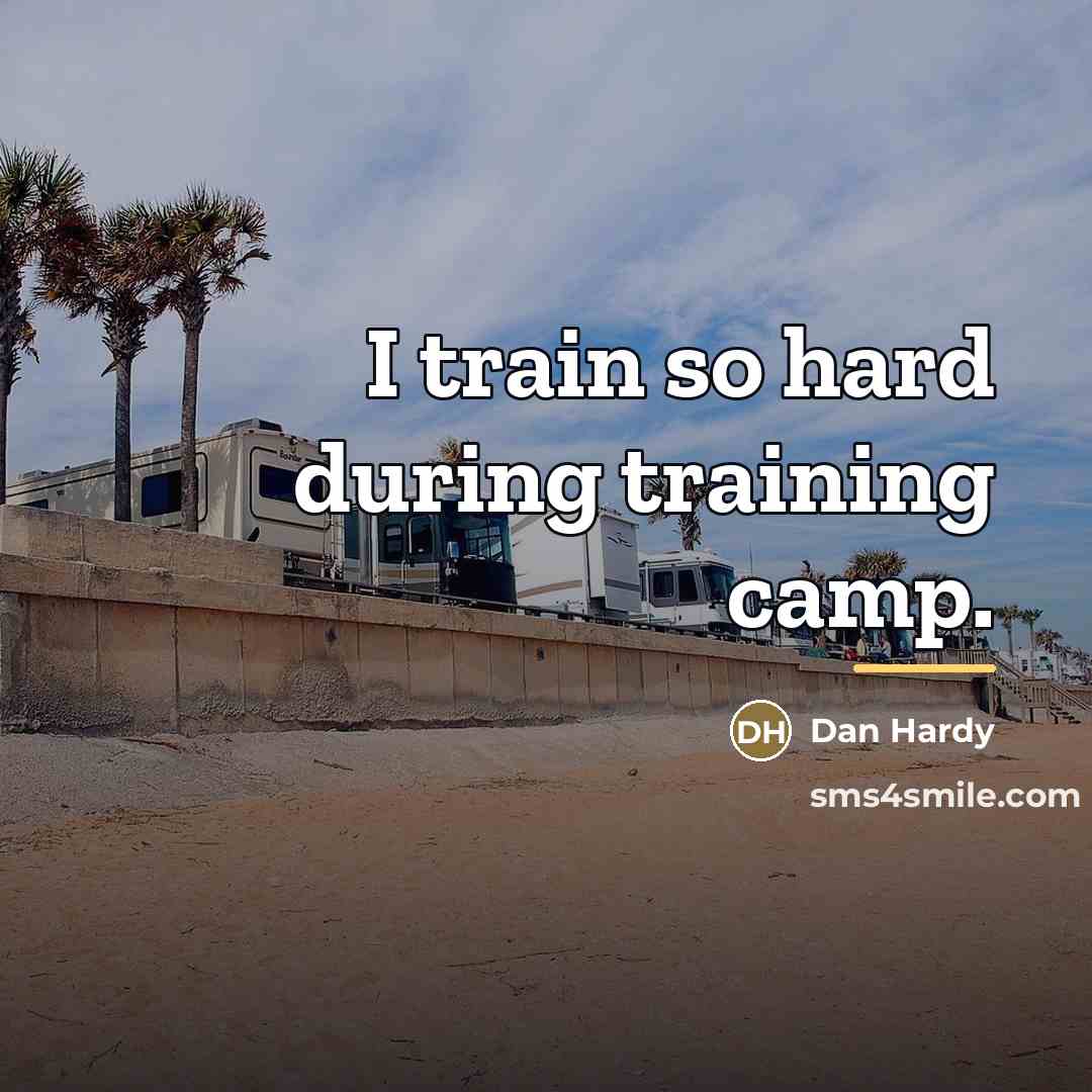“I train so hard during training camp.…” quote by Dan Hardy