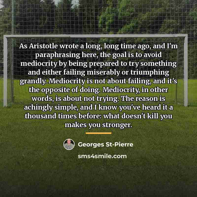 “As Aristotle wrote a long, long time ago, and I'm…” quote by Georges St-Pierre