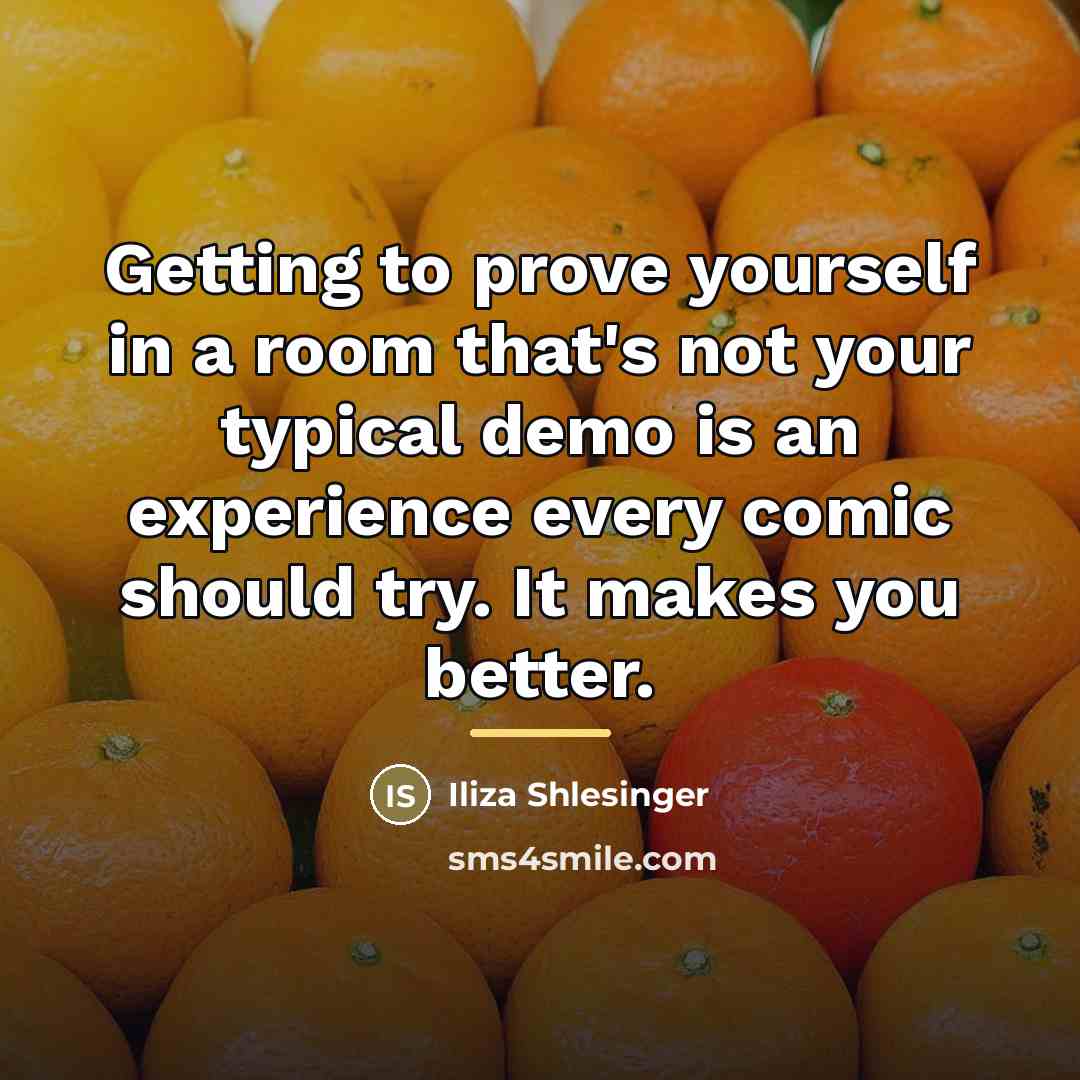 “Getting to prove yourself in a room that's not your…” quote by Iliza Shlesinger