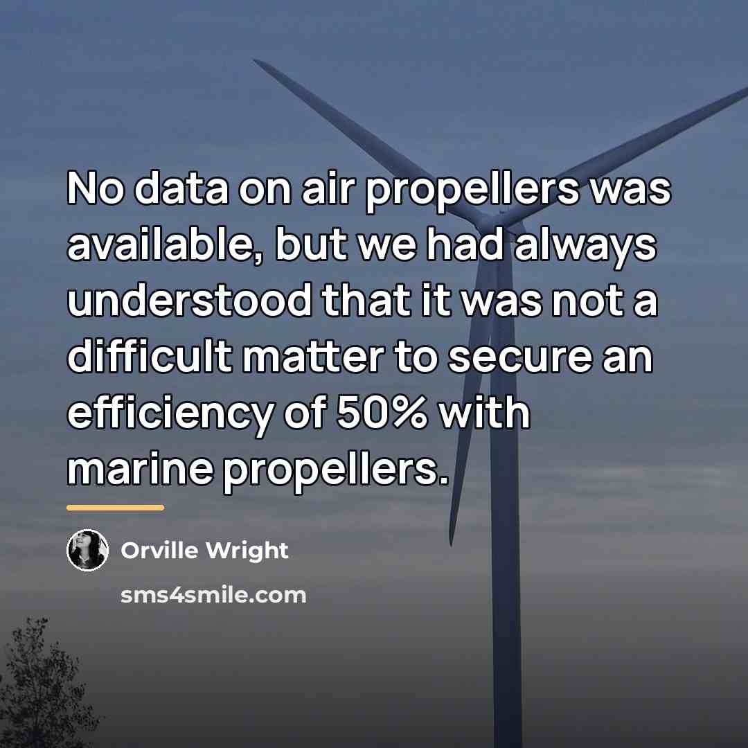 “No data on air propellers was available, but we had…” quote by Orville Wright