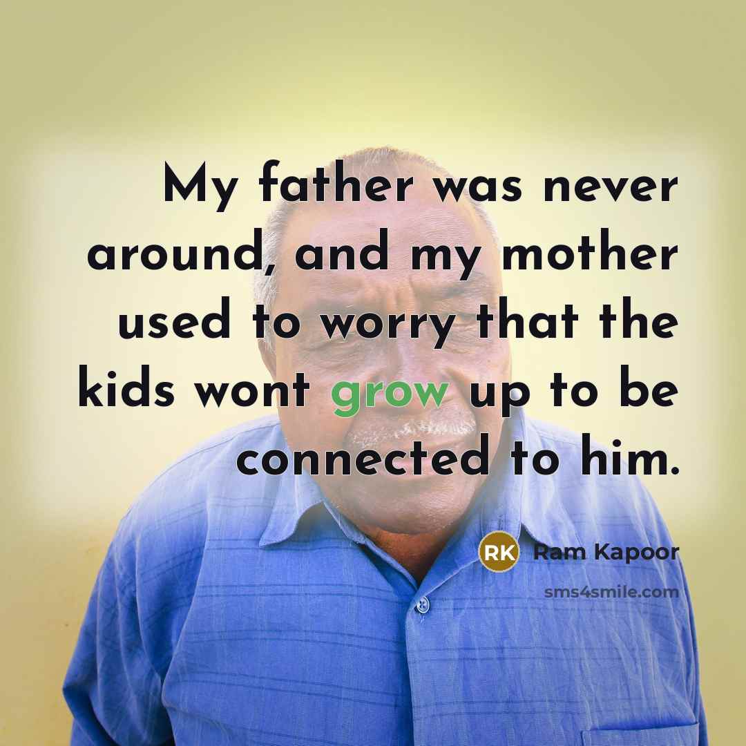 “My father was never around, and my mother used to…” quote by Ram Kapoor