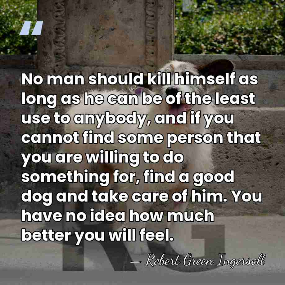 No man should kill himself as long as he can be of&hellip; - Robert Green Ingersoll