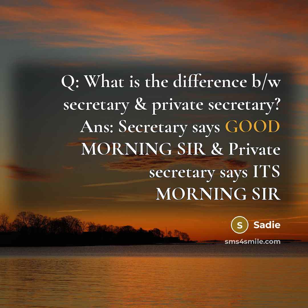 “Q: What is the difference b/w secretary & private secretary?…” quote by Sadie
