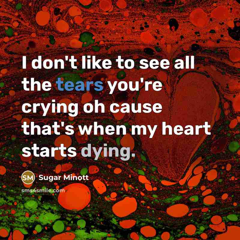 “I don't like to see all the tears you're crying…” quote by Sugar Minott
